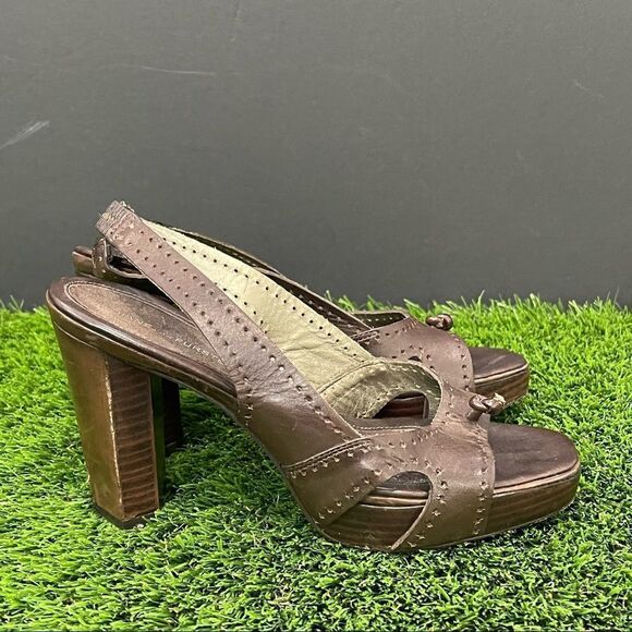 Diane Von Furstenburg Wood Heel Slingbacks - Picture 4 of 7